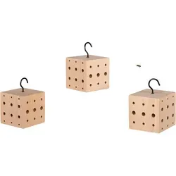 WONDERMAKE Insektenhotel 3er Set aus Holz - Insektenhotels für Wildbienen, ideal für Balkon oder Garten, aus unbehandeltem Holz und fördert die Biodiversität.