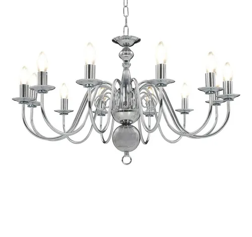 vidaXL Kronleuchter Silbern mit 12 E14-Fassungen in silber von vidaXL