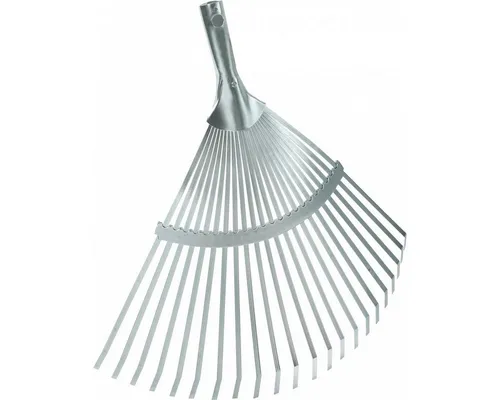 Triuso Fächerbesen Drahtbesen 42 cm mit 22 flache Zinken, 42,00 cm Arbeitsbreite, (1-tlg), 22 flache feststehende Federdrahtzinken, große Stieldülle