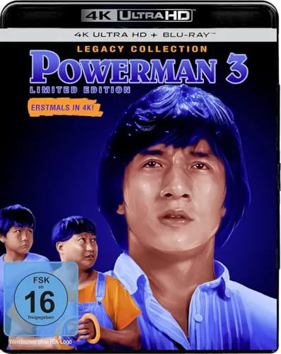 Powerman 3 - 4K Ultra HD + Blu-ray - Jackie Chan - Filme: Erleben Sie den Action-Klassiker in atemberaubender 4K Ultra HD-Qualität! FSK 16, mit deutscher Sprache und Versand durch funreel.
