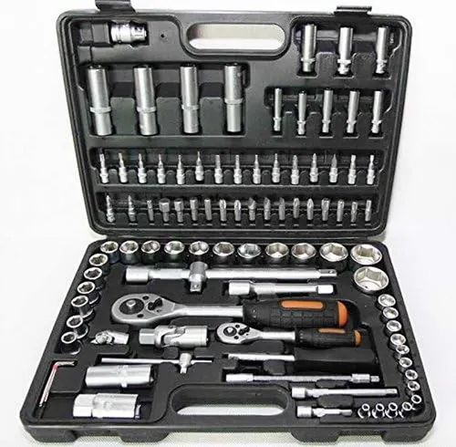 Mar-Pol 94-teiliges Bit- und Steckschlüsselset - Vielseitiges 94-teiliges Steckschlüsselsatz aus robustem Chrom-Vanadium-Stahl, ideal für Heimwerker. Praktischer Koffer für einfache Aufbewahrung und Transport.