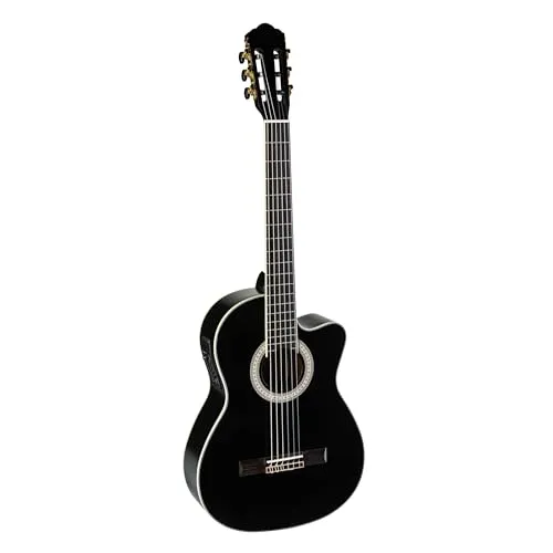 Almeria CC 36 EQ Classic BK 4/4 Konzertgitarre - 4/4 Konzertgitarre mit Tonabnehmer, ideal für Anfänger. Hochwertige Fichtendecke und Sapele-Korpus sorgen für warmen Klang. Cutaway für bequemes Spielen in höheren Lagen.