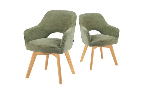 DUBI Möbel Polsterstuhl Mika-Mara 2er-Set, 360° drehbar in grün von DUBI Möbel