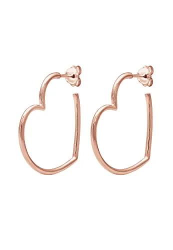 Elli Ohrringe Damen Herz Creolen in 925 Sterling Silber Rosé vergoldet - Filigrane Herz Creolen aus hochwertigem 925 Sterling Silber, rosé vergoldet. Dieses edle Schmuckstück verleiht jedem Outfit einen besonderen Akzent und ist ideal für jeden Anlass. Perfekt als Geschenk für besondere Momente.