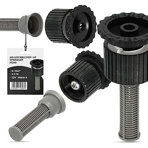 Verstellbare Sprinklerdüse 360° 4,9m Versenkregner Bewässerung Sprinklersystem Pflanzen Garten System Einfach Effiziente Bewässerung Sprinklerdüse mit Filter Automatisches Bewässerungsanlage