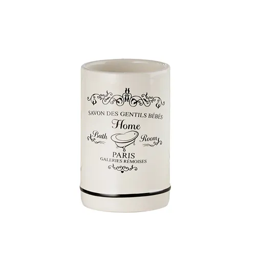 ZAHNPUTZBECHER LISSABON ZAHN PUTZ BECHER ZAHNBÜRSTENBECHER KERAMIK BEDRUCKT NEU