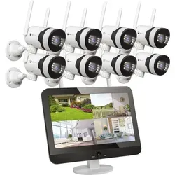 LUVISION Dual WLAN PTZ Überwachungssystem 5MP - Überwachungskameras mit 8 schwenkbaren 5MP Kameras, 2-Wege Audio, Sirene und KI Bewegungsverfolgung für umfassende Sicherheit, ideal für Innen- und Außenbereiche.