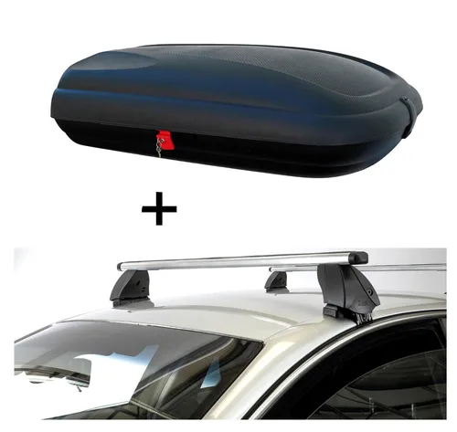 Dachbox VDPBA320L mit Dachträger K1P Alu für VW Polo V