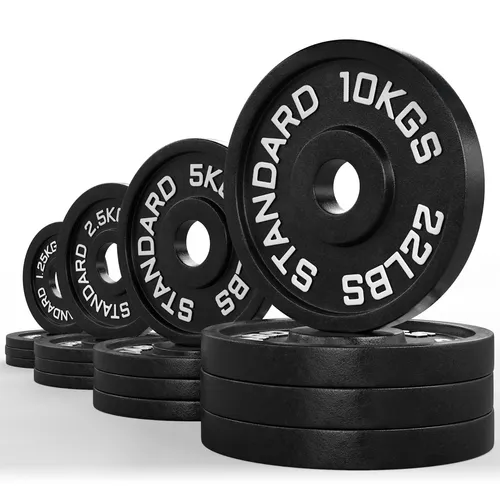 ATLETICA Iron Plates ∣ 75 kg Set ∣ Hantelschieben ∣ Fitness Gewichte ∣ 50mm