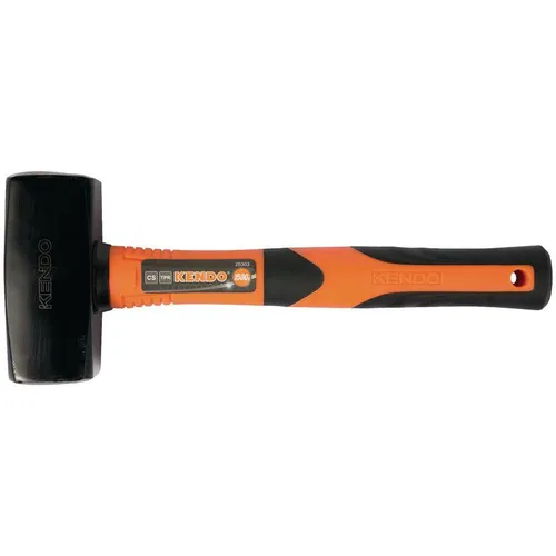 KENDO Fäustel 1500g – hochwertiger Kohlenstoffstahlkopf – Schlagwerkzeug – Fiberglasstiel – ergonomischer Griff – Abbruchhammer – Vorschlaghammer - Feustel Hammer