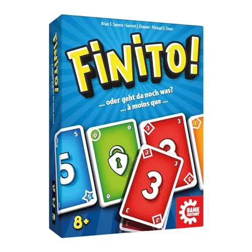 Game Factory 646090 Finito! - Spannendes Kartenspiel für die ganze Familie - Erlebe mit FINITO! ein aufregendes Kartenspiel für 2-6 Spieler. Schnelle Runden und einfache Regeln sorgen für Spaß und Spannung. Ideal für Familienabende – wer wird als Erster alle Karten los?