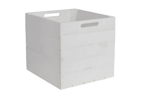 CHICCIE Holzkiste Kallax Aufbewahrungsbox Weiß 33x38x33cm - Aufbewahrungsbox aus hochwertigem Holz, 40 l Fassungsvermögen, stapelbar und pflegeleicht – ideal für stilvolle Ordnung in jedem Raum.