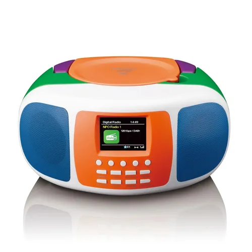 Lenco SCD-861KIDS UKW-Radio - Tragbares DAB+/FM-Radio mit Bluetooth® für kabelloses Streaming und kraftvollem Stereo-Sound, ideal für Musikliebhaber unterwegs.