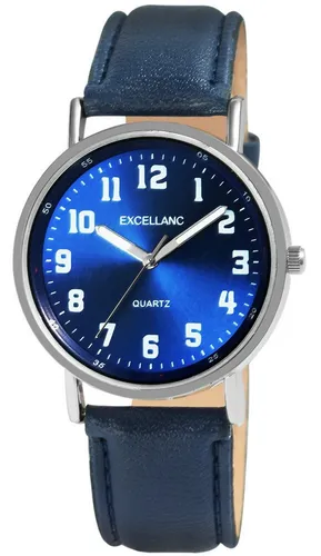 Excellanc Quarzuhr Herren - Elegante analoge 3-Zeiger Armbanduhr mit hochwertigem Quarzuhrwerk und komfortablem Lederimitatarmband, ideal für Business und Alltag.