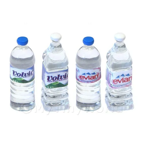 Set Mit 4 Puppenhaus Miniatur Kunstharz Wasser Flaschen