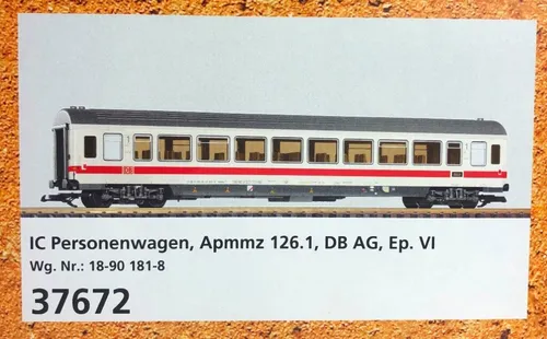 PIKO 37672 G Personenwagen IC 1. Klasse Ep. VI DB AG