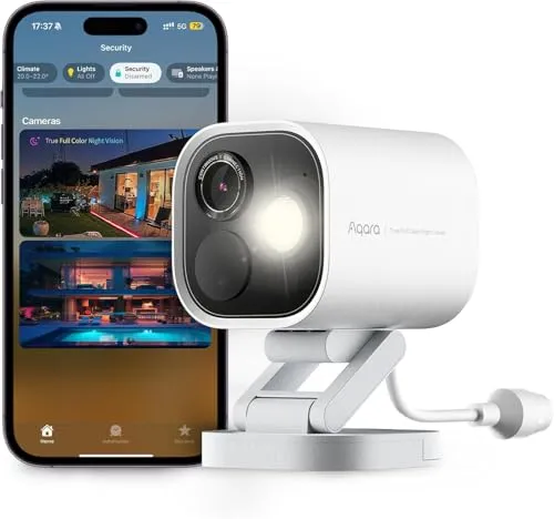 Aqara 4MP Überwachungskamera Aussen G5 Pro PoE, Echtfarbe Nachtsicht, Weiß