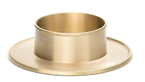 Kerzenständer Gold mit Perlrand Matt Ø 60 mm, für Taufkerzen, Kommunionskerzen, Trauerkerzen, für Kerzen Ø 6 cm