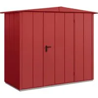 Gartenhaus Hörmann EcoStar Elegant-S, Typ 1 RAL3004 - Metall Gartenhaus mit Satteldach in Rot, ideal für die sichere Aufbewahrung von Gartenutensilien und Werkzeug.