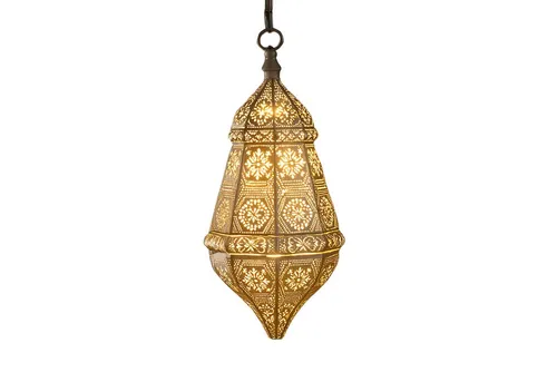 Marrakesch Orient & Mediterran Interior Deckenleuchte Salma Weiss - Orientalische Pendelleuchte aus Handarbeit, verleiht jedem Raum ein einzigartiges Ambiente und ist ideal für stilvolle Inneneinrichtungen.