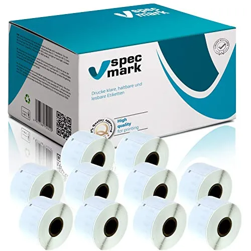 specmark 10 Etiketten-Rollen kompatibel mit DYMO 11355 19mm x 51mm S0722550 500 Stück kompatibel zu allen Etikettendruckern Label-Writer 450 4XL Seiko-SLP