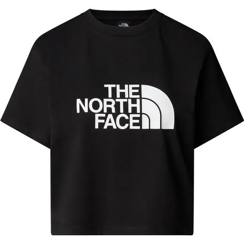 The North Face Womens Softshell Easy Relaxed Cropped Tee - tnf black (JK3) L - Outdoor & Funktionsshirts für Damen, stylisches und umweltbewusstes T-Shirt aus recycelten Materialien, ideal für warme Tage und perfekte Kombination mit High-Waist-Hosen.