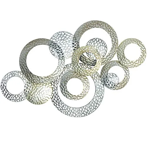 formano Extravagante Wanddeko aus Metall - 76x48cm, Modernes Design in Champagner Silber - Wandskulptur aus hochwertigem Metall im eleganten Industrial Design, ideal für Wohnzimmer, Schlafzimmer oder Büro. Verleiht jedem Raum einen Hauch von Eleganz und Stil.