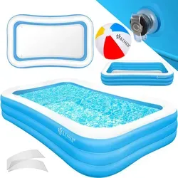 Kesser® Aufblasbarer Familienpool 3 Meter – Kinderfreundliches Planschbecken mit Entwässerungslöchern