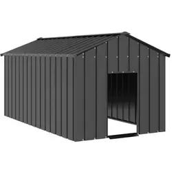 vidaXL Hundehütte mit Dach 114x202x101 cm aus verzinktem Stahl - Hundehütte aus verzinktem Stahl, wetterfest und langlebig. Bietet deinen Hunden einen sicheren Rückzugsort und ist leicht zu reinigen für optimalen Komfort.