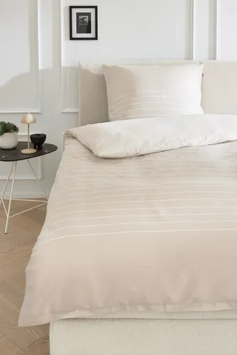Musterring Wendebettwäsche MR-Simple beige, 135x200 cm - Bettwäsche aus Renforcé mit pflegeleichten Eigenschaften, atmungsaktiv und hautfreundlich. Ideal für erholsame Nächte und geeignet für Hausstauballergiker.