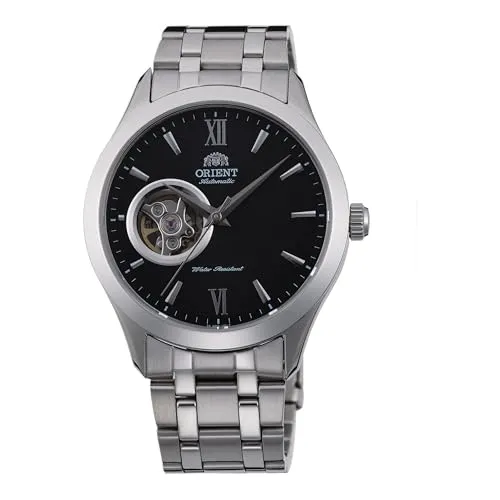 Orient Lässige Uhr FAG03001B0 - Elegante Armbanduhr für Herren mit offenem Herz-Zifferblatt. Robustes Edelstahlgehäuse, mechanisches Uhrwerk und wasserdicht bis 5 ATM für den täglichen Einsatz.