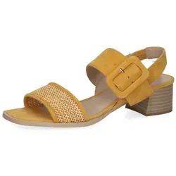 Caprice Sandalette Sandale gelb 37 EU - Wanderschuhe in Größe 37, leuchtend gelb aus hochwertigem Leder, ideal für warme Tage und gemütliche Spaziergänge.
