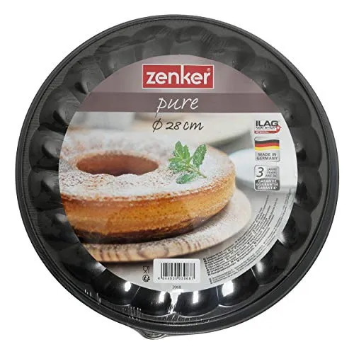Zenker Springform Pure 28 cm schwarz - Backformen mit Flach- und Rohrboden, ideal für vielseitige Backprojekte und perfekt für kreative Kuchenideen.