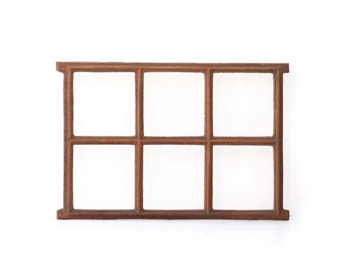 Antikas Eisenfenster - Eckiges Stallfenster für Renovierungen - Fliegengitter aus braunem Eisen, ideal für antike Renovierungen und verleiht jedem Raum einen rustikalen Charme.