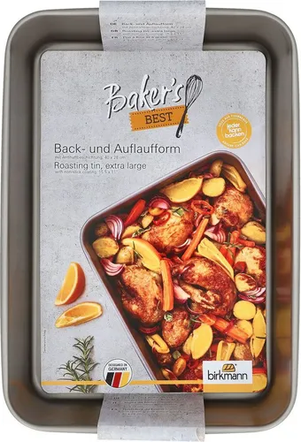 RBV Birkmann Backform für Aufläufe - Kuchenformen mit hochwertiger Antihaftbeschichtung, hitzebeständig bis 230 °C, ideal für Lasagne und Aufläufe, Maße: 40 x 28 cm, Füllmenge 5500 ml, leicht zu reinigen