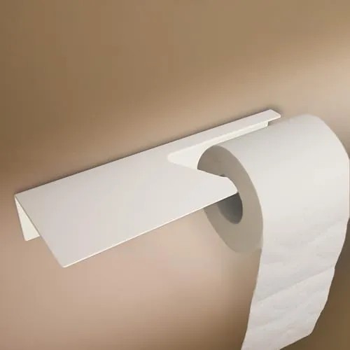 Designfabrik Hamburg Toilettenpapierhalter ohne Bohren - Toilettenpapierhalter mit modernem Design, einfach ohne Bohren anzubringen und aus hochwertigem, rostfreiem Aluminium gefertigt.