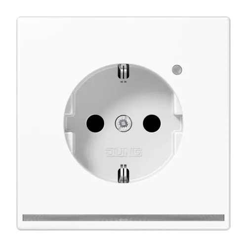 Jung LS 1520-O WW LNW Steckdose mit LED-Orientierungslicht - Steckdose mit integriertem Helligkeitssensor für automatisches LED-Orientierungslicht, ideal für Flure und Treppenhäuser.