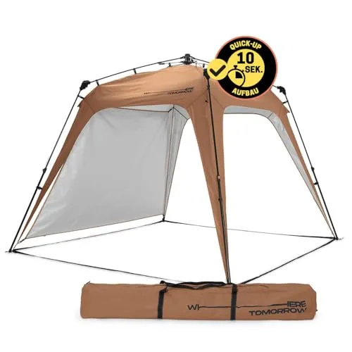 Lumaland Outdoor Pavillon 2,5 x 2,5m - Wasserdicht & UV-Schutz - Pavillon für Garten & Camping, mit schnellem Aufbausystem und stabiler Konstruktion. Ideal als Partyzelt, bietet Schutz vor Sonne und Regen, inklusive Seitenteil und Tragetasche.