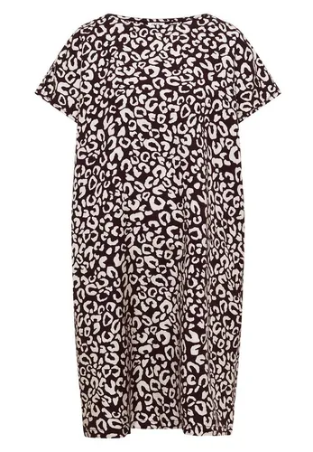 Cecil Damen Knielanges Kleid aus Leinenmix mit Print von CECIL