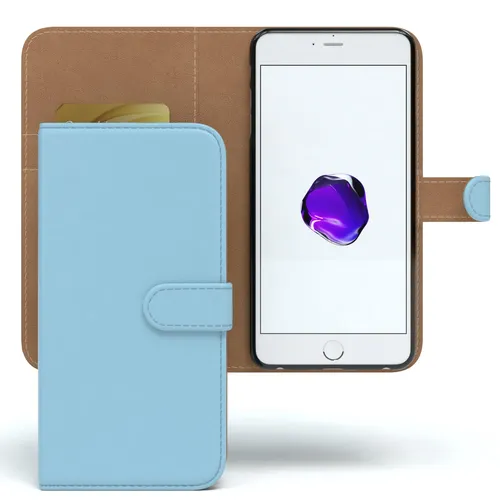 Tasche für Apple iPhone 8 / 7 Plus Case Wallet Schutz Hülle Cover Hellblau