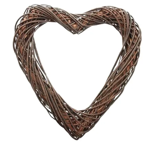 FRANK FLECHTWAREN Türkranz Dekoherz aus Naturweide - Dekorative Kränze, rustikales Design aus offen verflochtener Naturweide, ideal für eine einladende Dekoration an Türen oder Wänden.