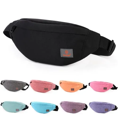 TINYAT Gürteltasche Bauchtasche Super Leichtgewicht Paket für Wandern Sportart Damen und Herren Schwarz,T201