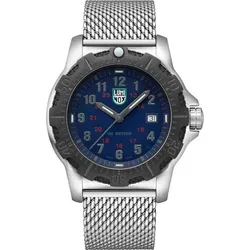 Luminox Manta Ray X2.2134 Herren-Armbanduhr - Armbanduhren mit 200m Wasserdichtigkeit, ideal für Sport und Alltag. Stilvolles Design mit silbernem Mesh-Armband und blauem Zifferblatt.
