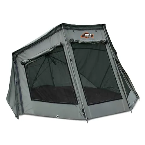 BAT-Tackle Brolly Full Cover 190 – Angel-Brolly mit abnehmbarer Front, 210D Oxford PU Material, 190 × 120 cm, ca. 4,9 kg
