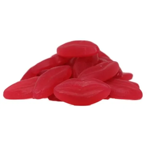 Fruchtgummi rote Lippen gelatinefrei mit Erdbeer Himbeer vegan 1000g