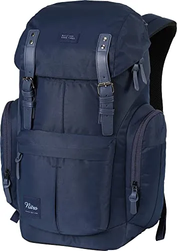Nitro Urban Daypacker Rucksack 46 cm - Dunkelblau, mit gepolstertem Laptop- und Tabletfach, ideal für Schule und Freizeit