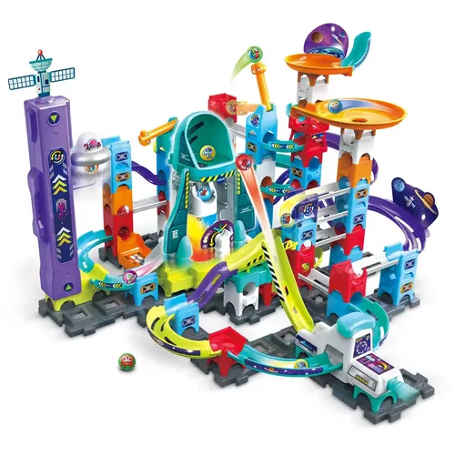 Vtech Marble Rush - Space Magnetic Set XL300 E, interaktives Kugelbahn-Set mit 115 Bauteilen und magnetischen MarBalls für kreatives Spielvergnügen ab 4 Jahren