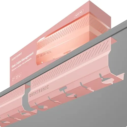 Kabelkanal Schreibtisch Rosa 2er Set von Desktronic