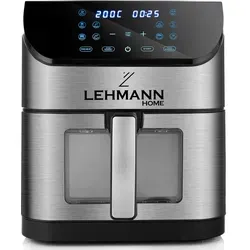 Lehmann Heißluftfritteuse XXL - 8L Korb mit Sichtfenster, 1800W Leistung für fettfreies Kochen, ideal für bis zu 10 Personen