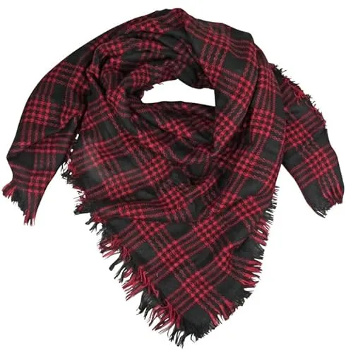 Capelli New York Großer Damen Winter Schal, Poncho, Deckenschal quadratisch 'Blanket' red combo, One Size